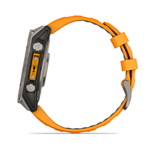 Garmin Fenix 8 - 47mm, Amoled, Sapphire Titanium With Spark Orange Graphite Silicone Band