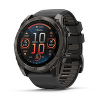 Garmin Fenix 8 - 51mm, Amoled, Sapphire Carbon Gray DLC Titanium With Black/Pebble Gray Silicone