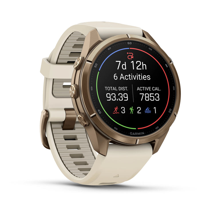 GARMIN FENIX 9 PRO 43MM AMOLED LTE AUTUMN GOLD TITANIUM WITH CREAM FRENCH GREY SILICONE BAND
