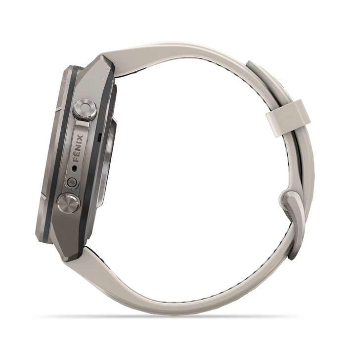 GARMIN FENIX 9 PRO 43MM AMOLED AUTUMN GOLD TITANIUM WITH CREAM FRENCH GREY SILICONE BAND