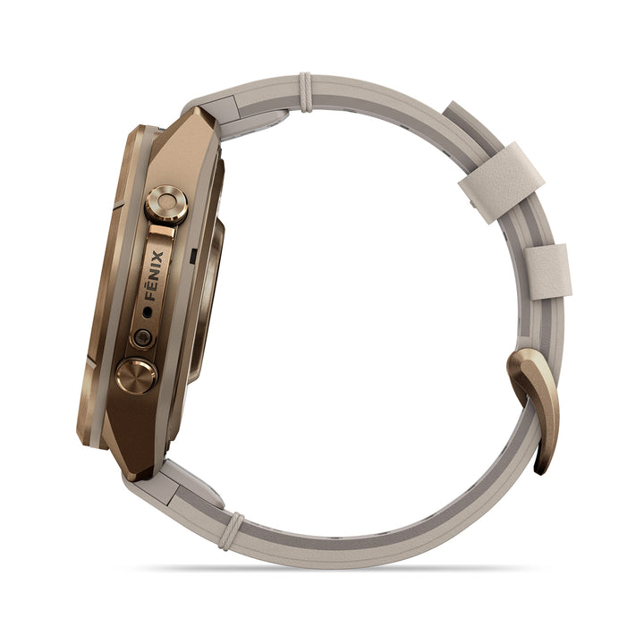GARMIN FENIX 9 PRO 43MM AMOLED LTE AUTUMN GOLD TITANIUM WITH BONE LEATHER BAND