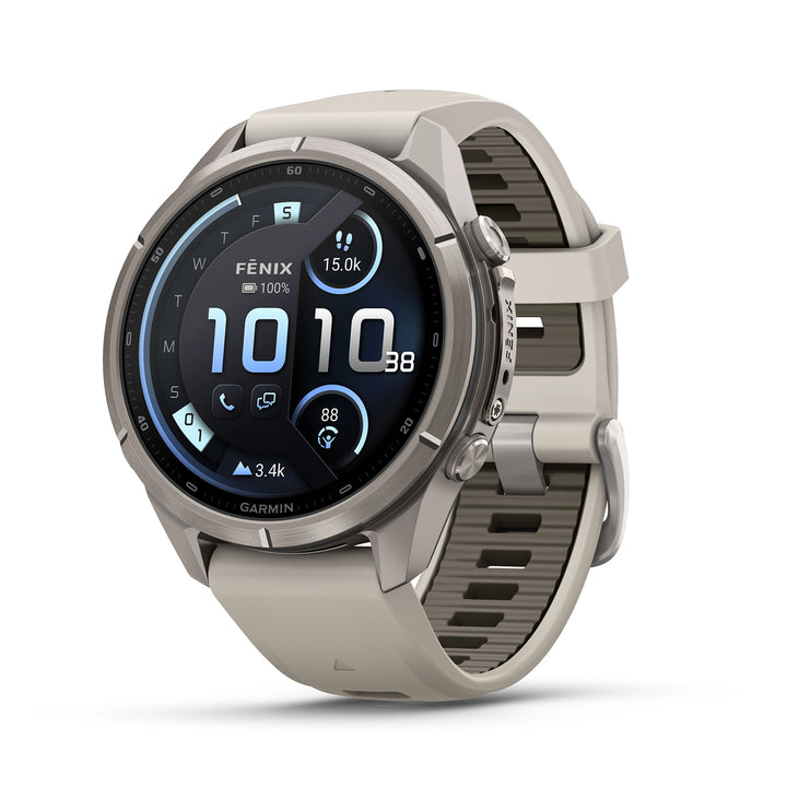 GARMIN FENIX 9 PRO 43MM AMOLED LTE TITANIUM WITH FOG GREY SILICONE BAND