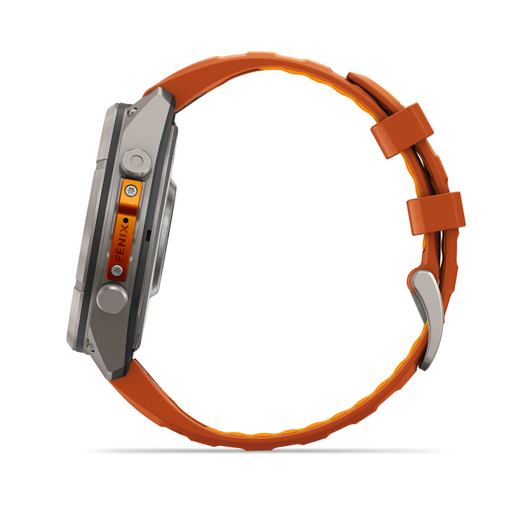 GARMIN FENIX 9 PRO 47MM AMOLED LTE TITANIUM WITH AUTUMN ORANGE SPARK ORANGE SILICONE BAND