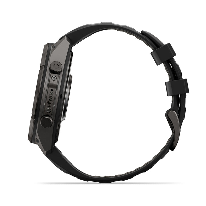 GARMIN FENIX 9 PRO 47MM AMOLED LTE CARBON GRAY DLC TITANIUM WITH BLACK PEBBLE GREY SILICONE BAND