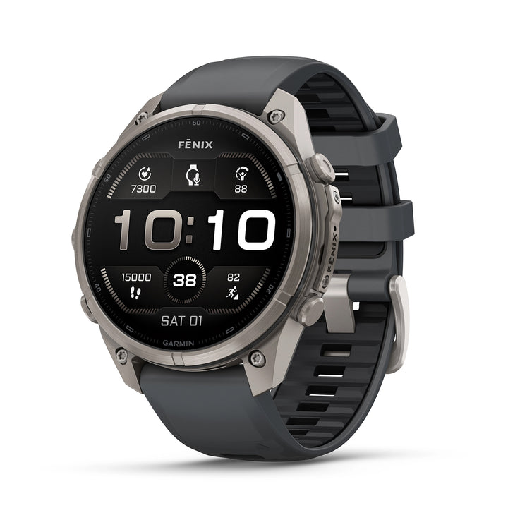 GARMIN FENIX 9 PRO 47MM AMOLED LTE TITANIUM WITH PEBBLE GREY SILICONE BAND