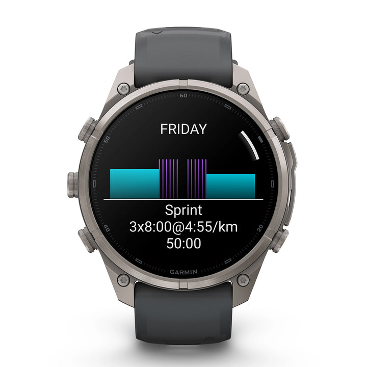 GARMIN FENIX 9 PRO 47MM AMOLED LTE TITANIUM WITH PEBBLE GREY SILICONE BAND