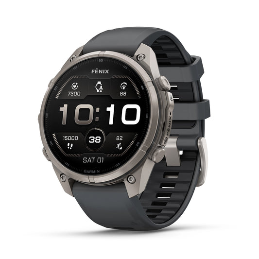 GARMIN FENIX 9 PRO 47MM AMOLED TITANIUM WITH PEBBLE GREY SILICONE BAND