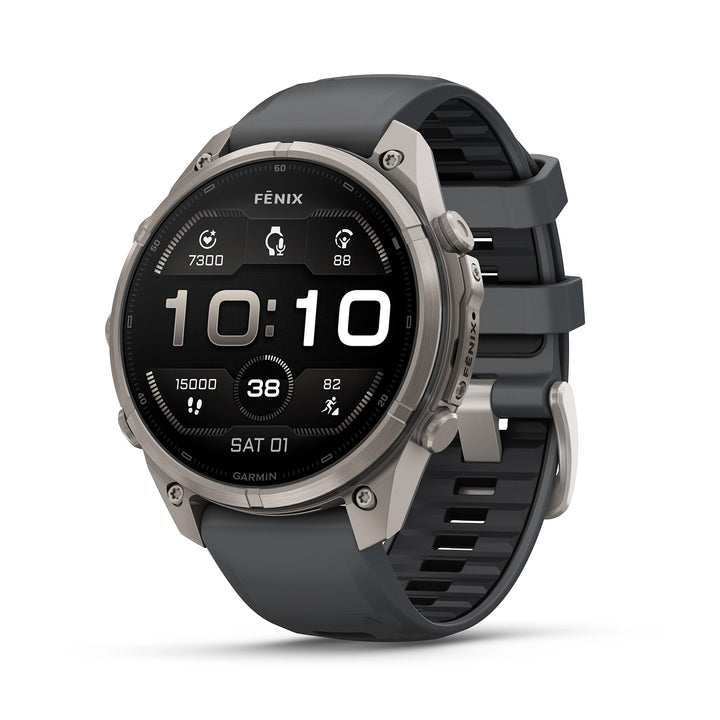 GARMIN FENIX 9 PRO 47MM AMOLED TITANIUM WITH PEBBLE GREY SILICONE BAND