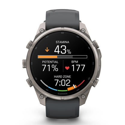 GARMIN FENIX 9 PRO 47MM AMOLED TITANIUM WITH PEBBLE GREY SILICONE BAND - 010-04336-26