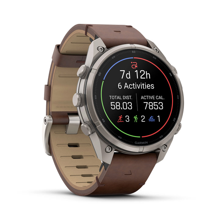 GARMIN FENIX 9 PRO 47MM AMOLED LTE TITANIUM WITH WALNUT LEATHER BAND