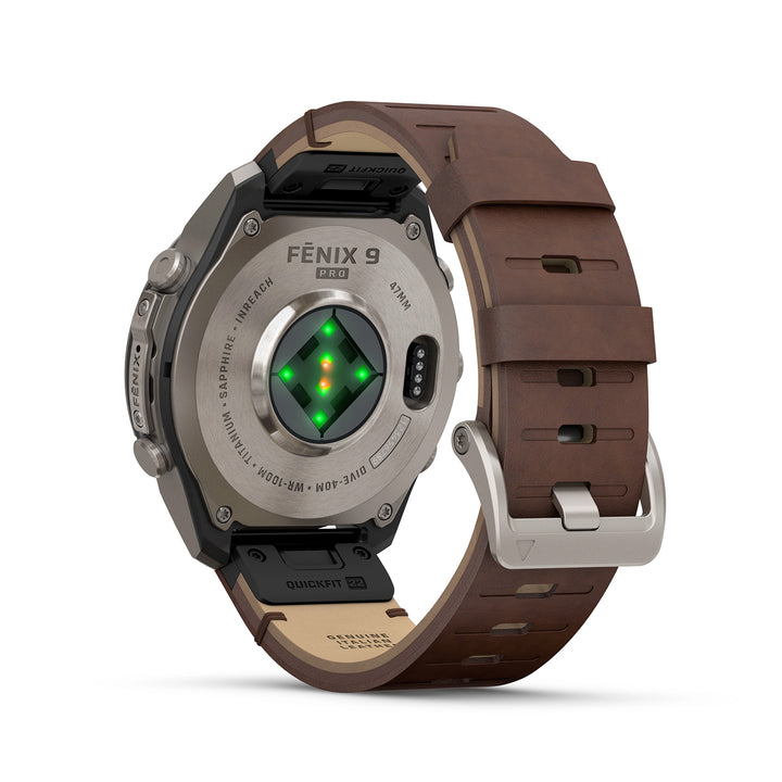 GARMIN FENIX 9 PRO 47MM AMOLED LTE TITANIUM WITH WALNUT LEATHER BAND