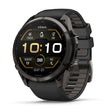 GARMIN FENIX 9 PRO 51MM AMOLED CARBON GRAY DLC TITANIUM WITH BLACK PEBBLE GREY SILICONE BAND