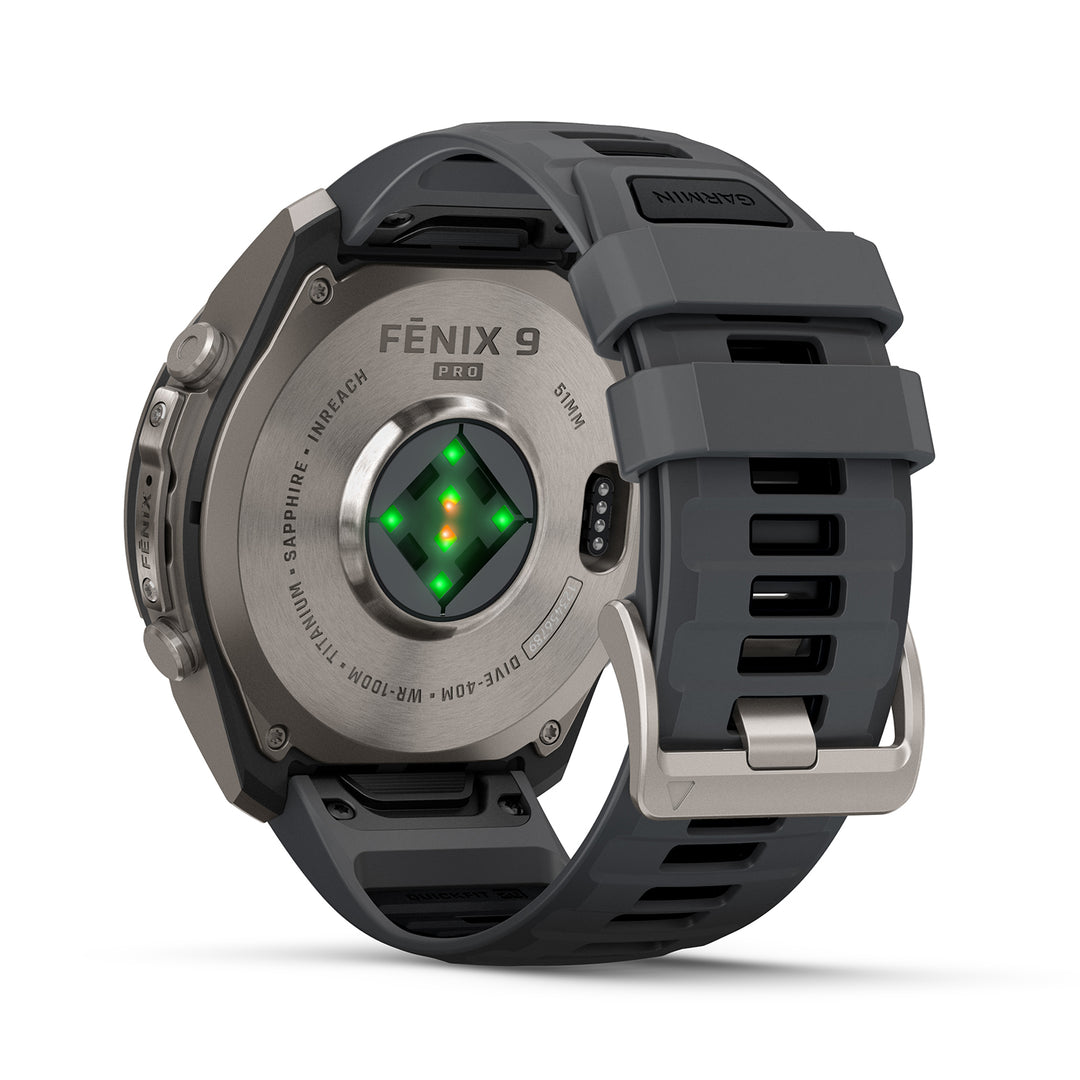 GARMIN FENIX 9 PRO 51MM AMOLED LTE TITANIUM WITH PEBBLE GREY SILICONE BAND