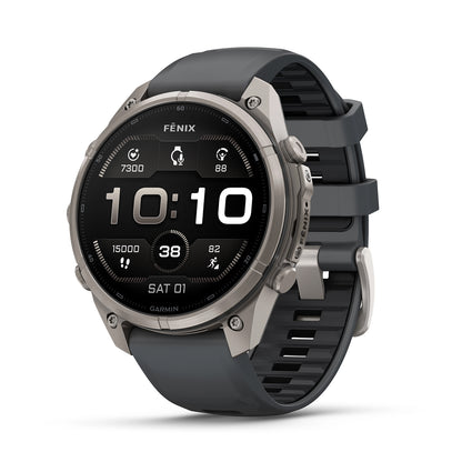 GARMIN FENIX 9 PRO 51MM AMOLED TITANIUM WITH PEBBLE GREY SILICONE BAND - 010-04337-26