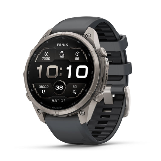 GARMIN FENIX 9 PRO 51MM AMOLED TITANIUM WITH PEBBLE GREY SILICONE BAND