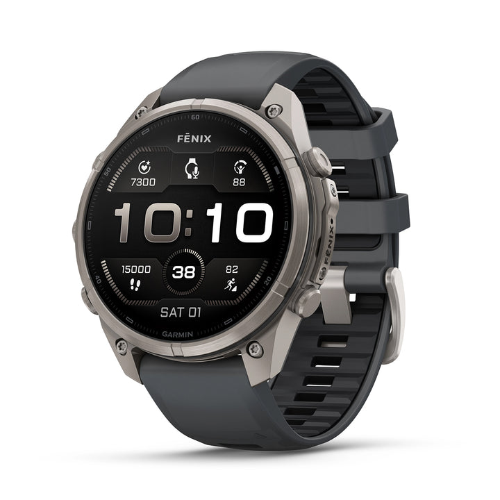 GARMIN FENIX 9 PRO 51MM AMOLED TITANIUM WITH PEBBLE GREY SILICONE BAND