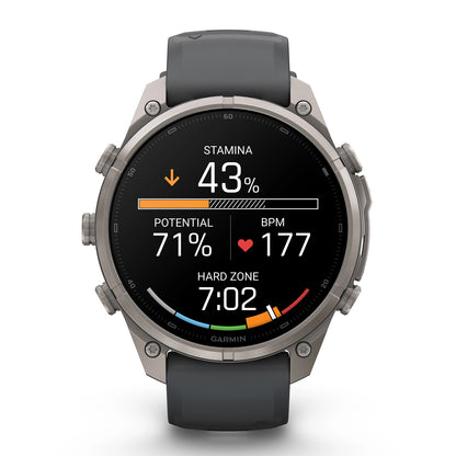GARMIN FENIX 9 PRO 51MM AMOLED TITANIUM WITH PEBBLE GREY SILICONE BAND - 010-04337-26