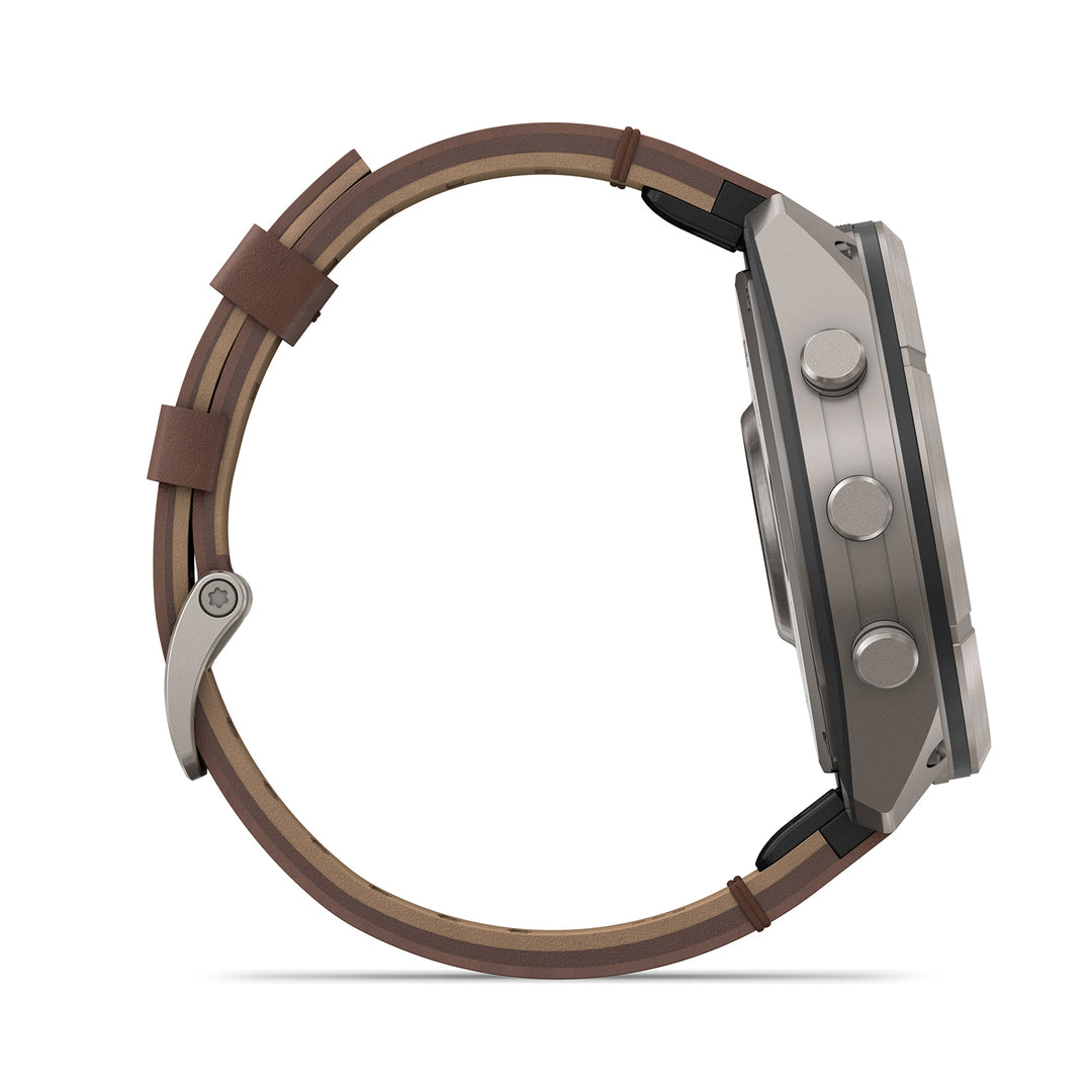 GARMIN FENIX 9 PRO 51MM AMOLED LTE TITANIUM WITH WALNUT LEATHER BAND