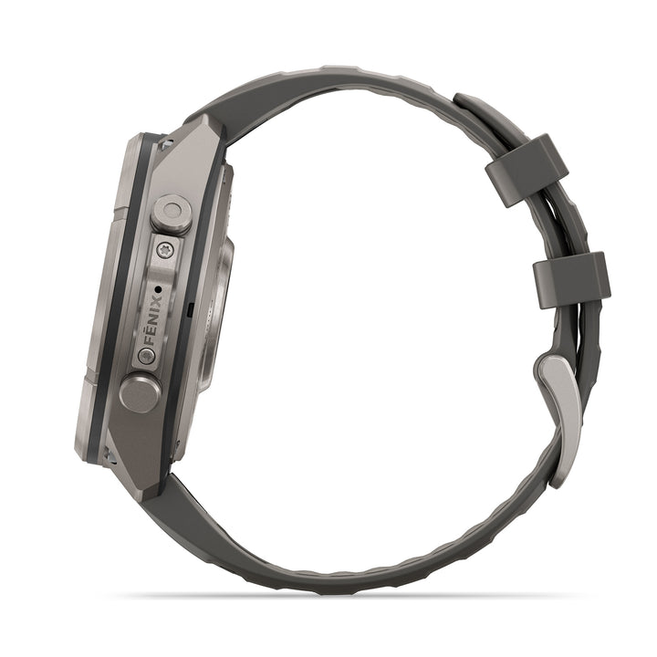 GARMIN FENIX 9 PRO 47MM SOLAR LTE TITANIUM WITH PEBBLE GREY SILICONE BAND