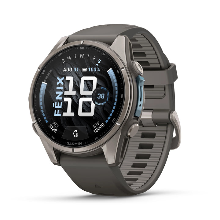 GARMIN FENIX 9 43MM AMOLED TITANIUM WITH PEBBLE GREY SILICONE BAND