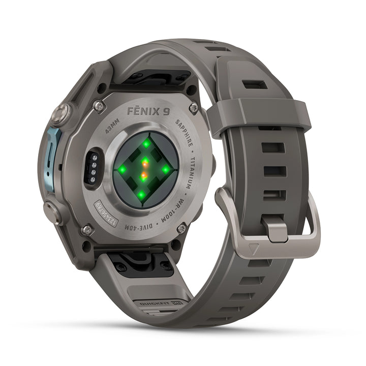 GARMIN FENIX 9 43MM AMOLED TITANIUM WITH PEBBLE GREY SILICONE BAND