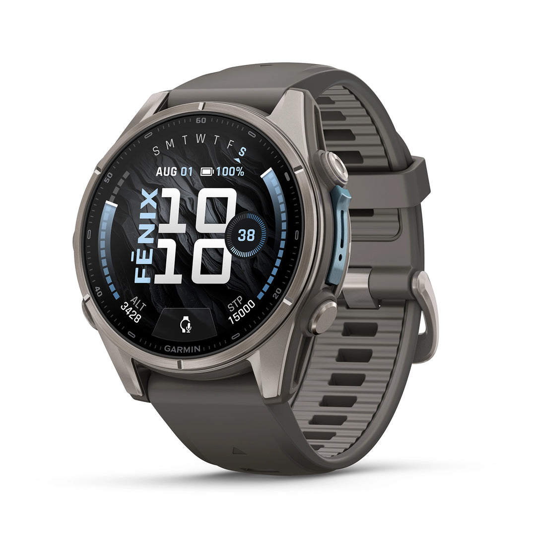 GARMIN FENIX 9 51MM AMOLED TITANIUM WITH PEBBLE GREY SILICONE BAND