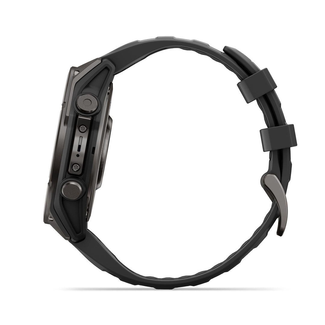 GARMIN FENIX 9 51MM AMOLED CARBON GRAY DLC TITANIUM WITH BLACK PEBBLE GREY SILICONE BAND