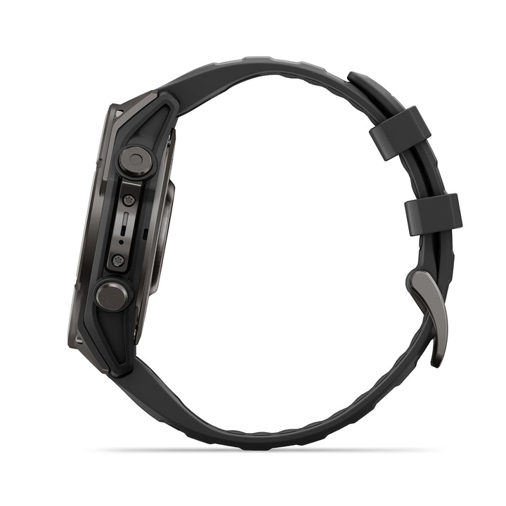 GARMIN FENIX 9 51MM AMOLED CARBON GRAY DLC TITANIUM WITH BLACK PEBBLE GREY SILICONE BAND