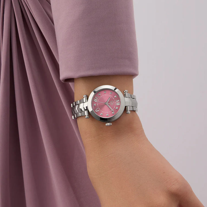 GC Women's Watch Silver Tone Case Pink Dial Quartz