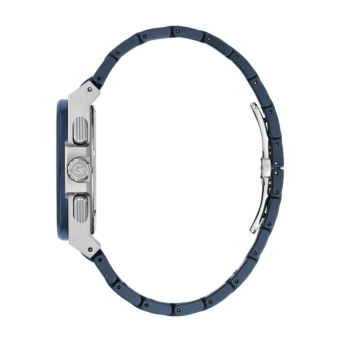 Gc Men's Watch Silver & Blue Tone Case Quartz