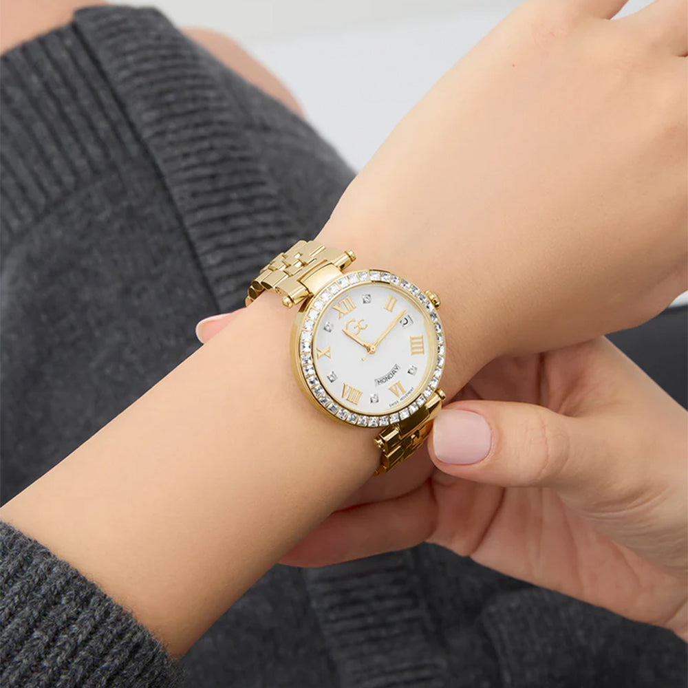 GC Women's Watch Gold Tone Case White Dial Quartz