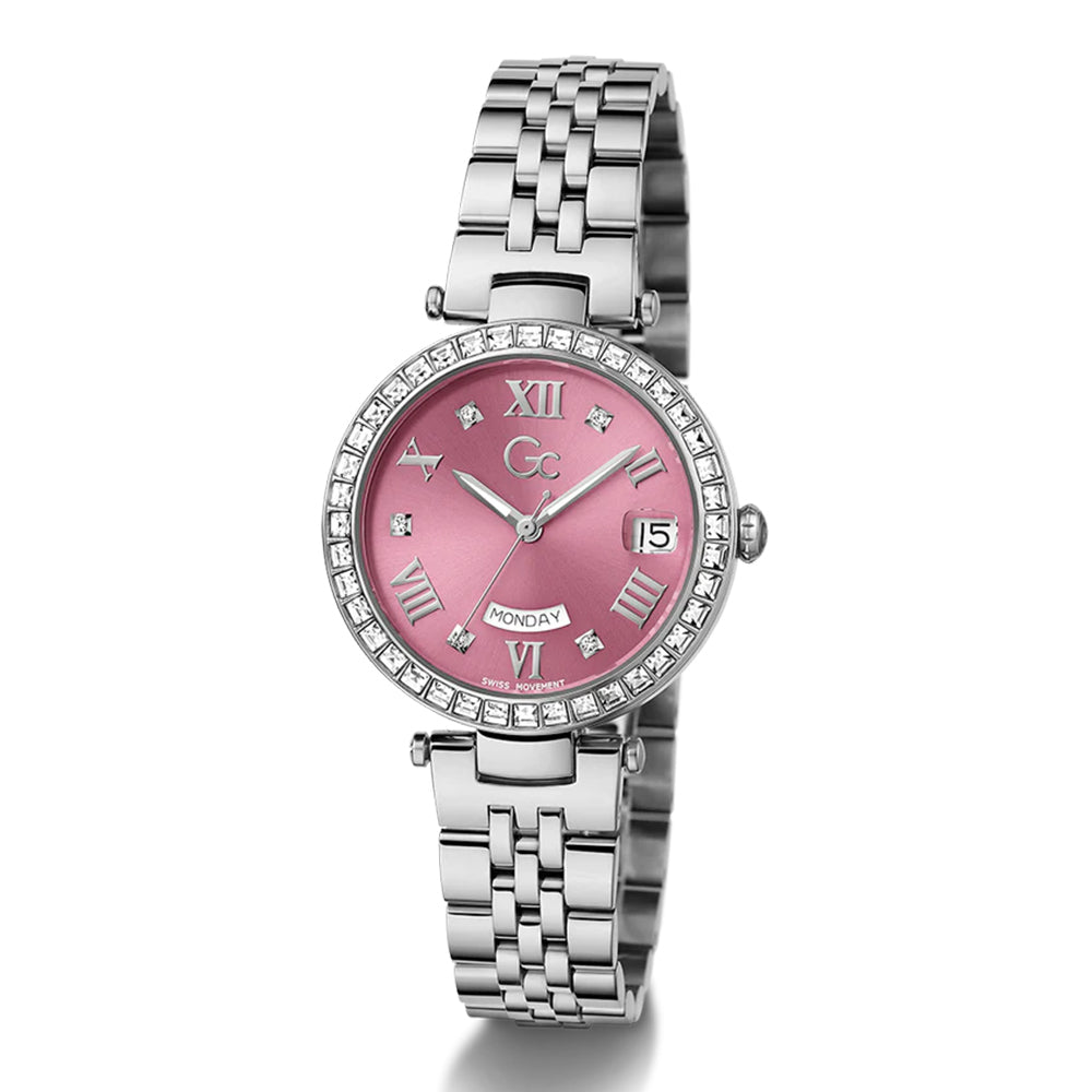 GC Women's Watch Silver Tone Case Pink Dial Quartz