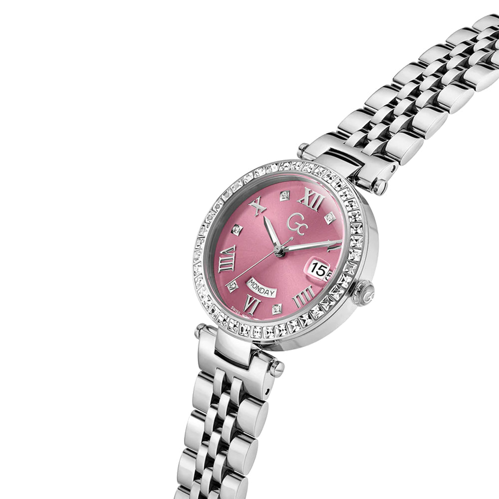 GC Women's Watch Silver Tone Case Pink Dial Quartz