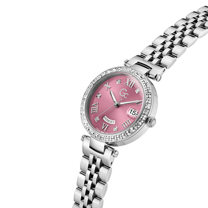 GC Women's Watch Silver Tone Case Pink Dial Quartz