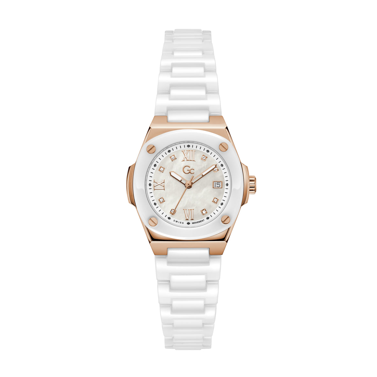 Gc Women's Watch Rose Gold Tone Case Quartz