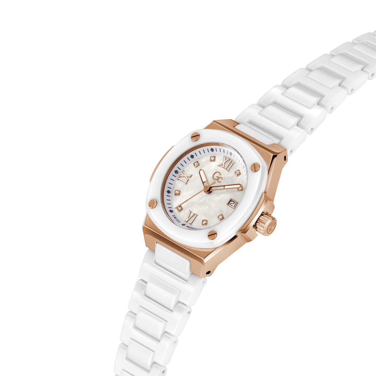 Gc Women's Watch Rose Gold Tone Case Quartz