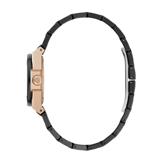 GC Women's Watch Black & Rose Gold Tone Case Quartz