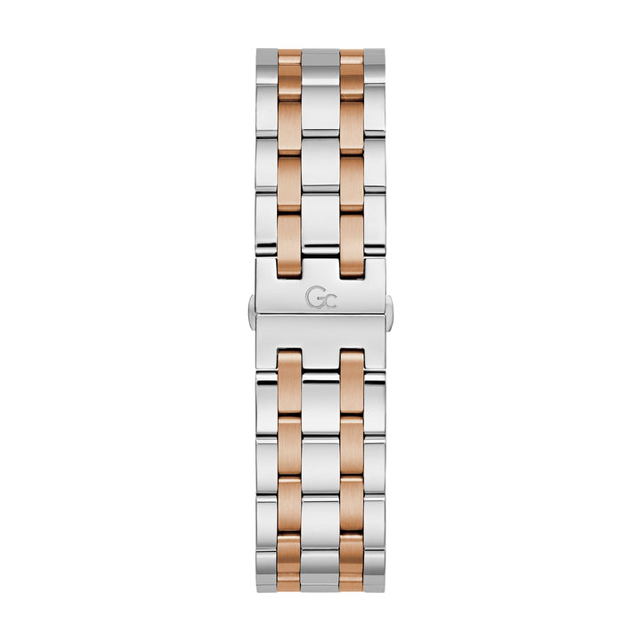 GC Men's Watch Silver & Rose Gold Tone Case Quartz