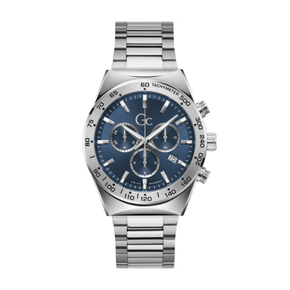 Gc Men's Watch Silver Tone Case Quartz