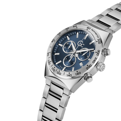 Gc Men's Watch Silver Tone Case Quartz