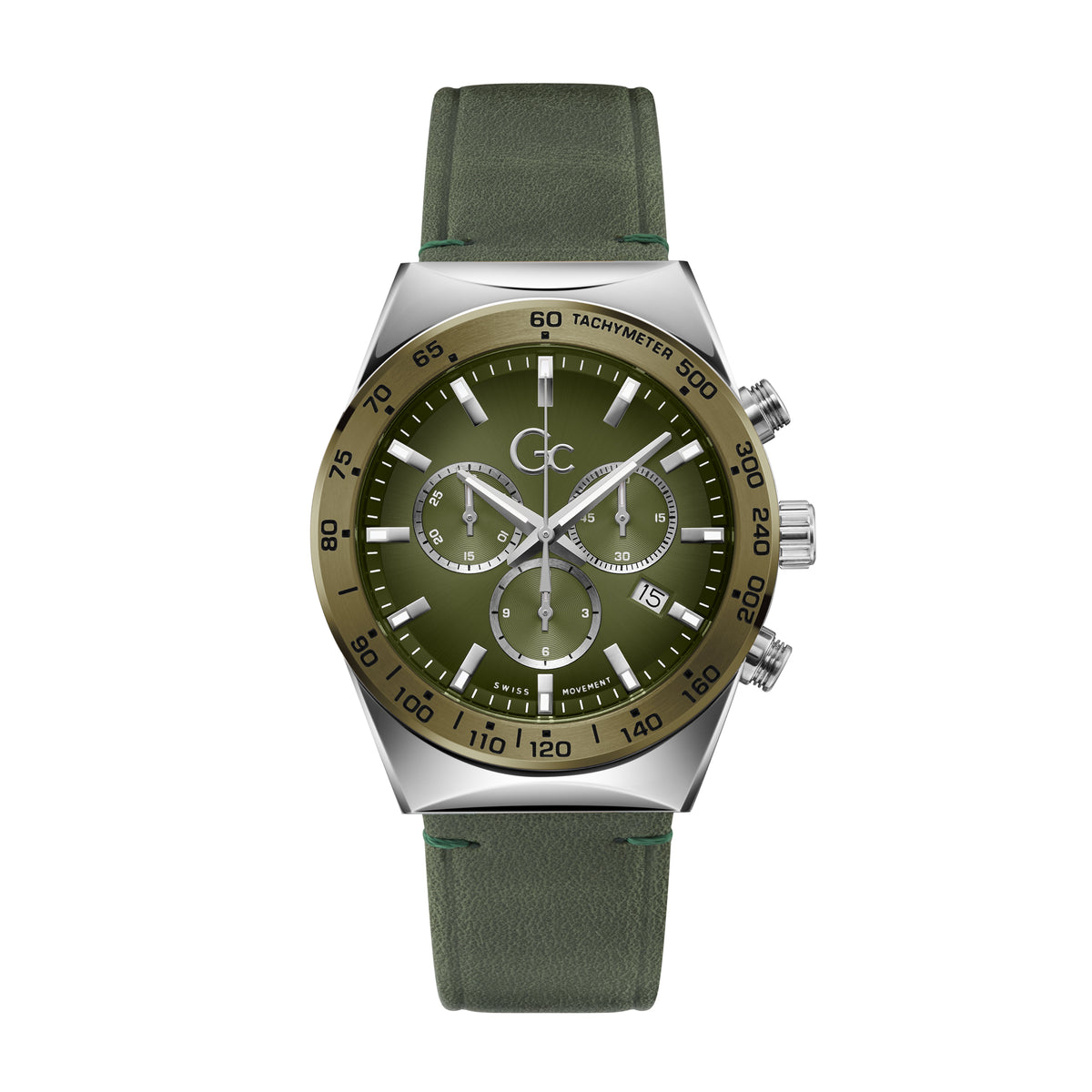 Gc Men's Watch Silver Tone Case Quartz