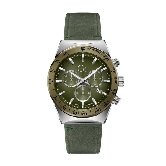 Gc Men's Watch Silver Tone Case Quartz