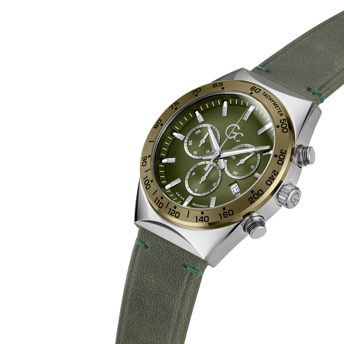 Gc Men's Watch Silver Tone Case Quartz
