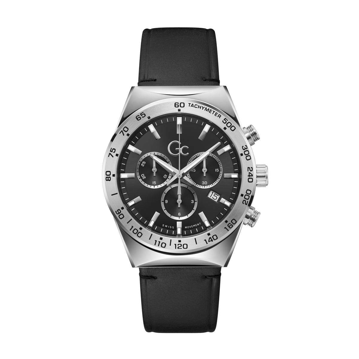 Gc Men's Watch Silver Tone Case Quartz