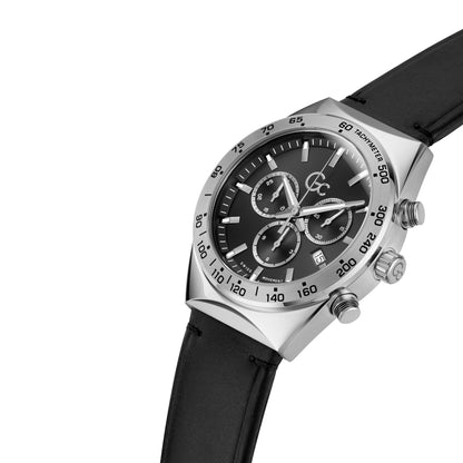 Gc Men's Watch Silver Tone Case Quartz