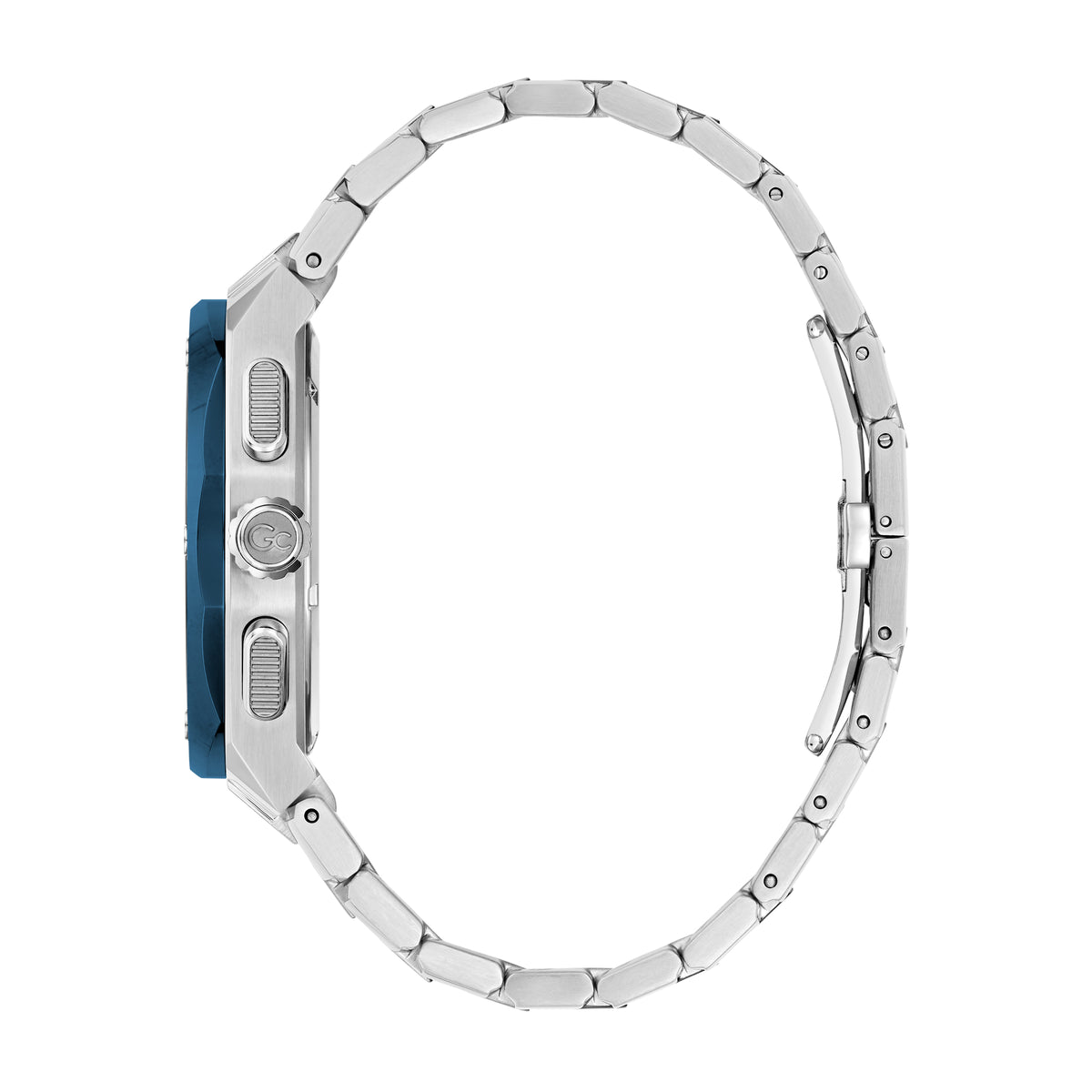Gc Men's Watch Silver & Blue Tone Case Quartz