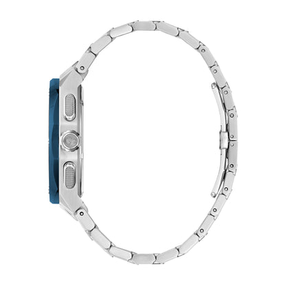 Gc Men's Watch Silver & Blue Tone Case Quartz