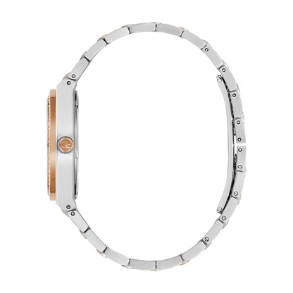 Gc Women's Watch Silver & Rose Gold Tone Case Quartz