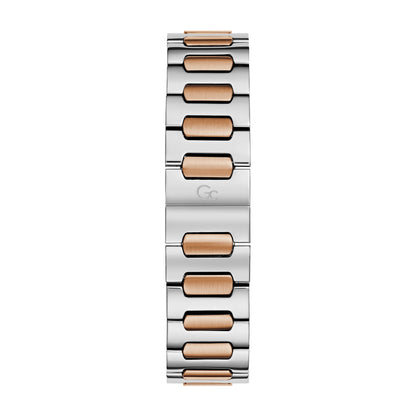 Gc Women's Watch Silver & Rose Gold Tone Case Quartz