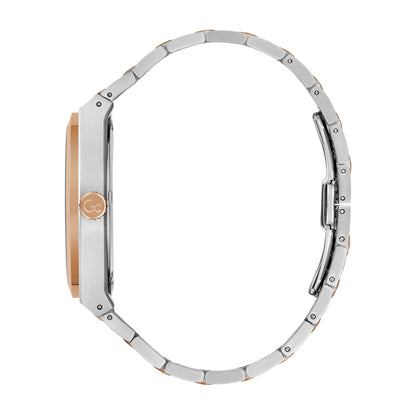 Gc Men's Watch Silver & Rose Gold Tone Case Quartz